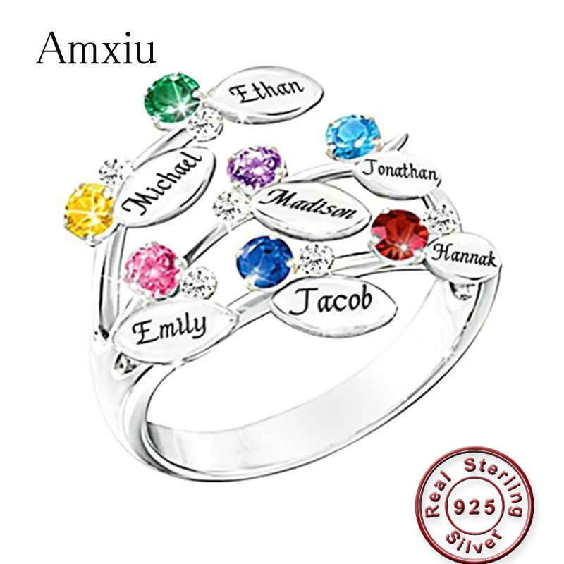 Birthstone Ring Set - Amxiu 사용자 정의 100% 925 스털링