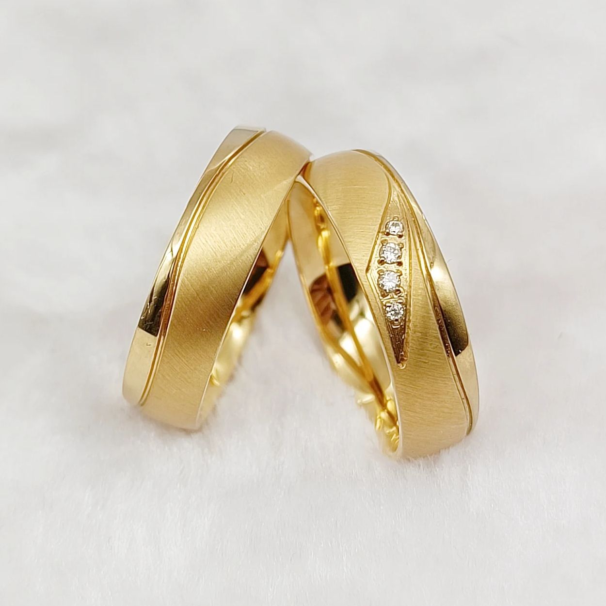 Titanium Steel Ring - 패션 서양 24k 골드 도금 스테인레스