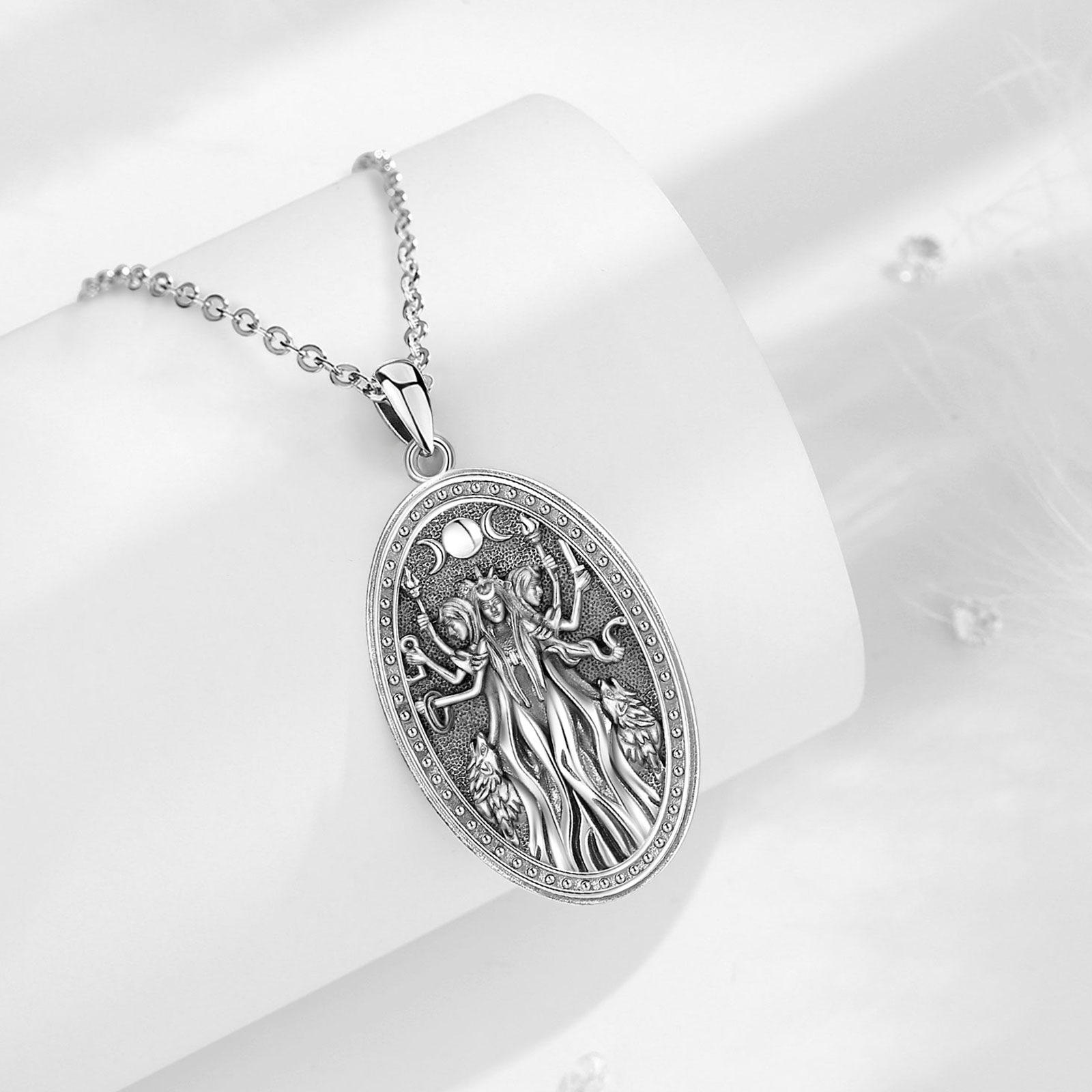 Eudora 925 스털링 실버 트리플 문 여신 목걸이 - Mens Dog Tag Necklace 리뷰 및 가격