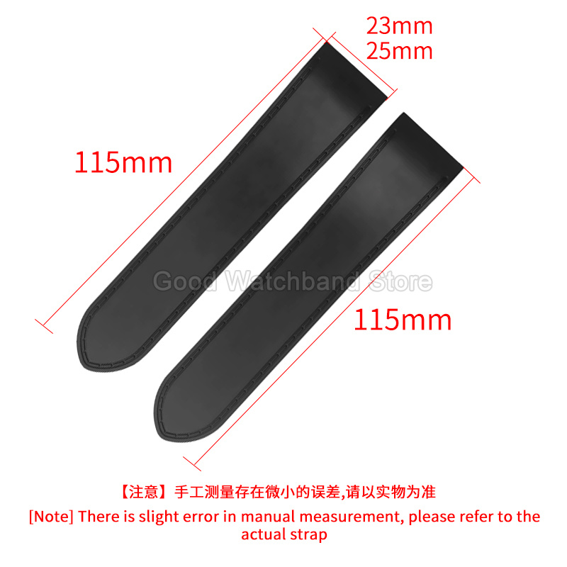 블랙 블루 고품질 고무 시계 스트랩 23 25mm 플랫 - Cartier Watch Santos 리뷰 및 가격