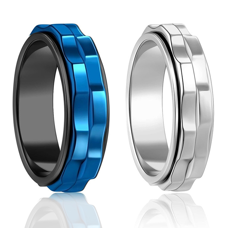 남성용 6mm 고광택 티타늄 스피너 링, 사각형 질감의 - Titanium Steel Ring 리뷰 및 가격