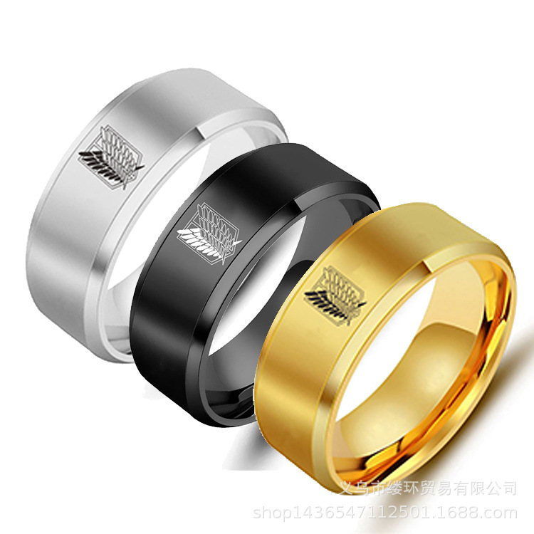 타이탄에 대한 공격 블랙 실버 스테인레스 스틸 링, 자 - Titanium Steel Ring 리뷰 및 가격
