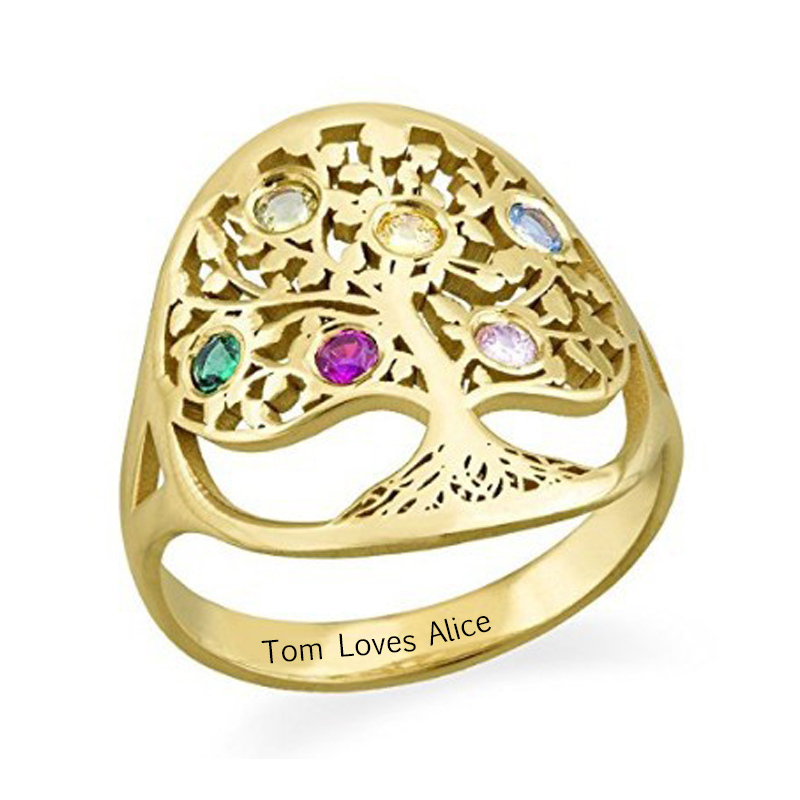 Amxiu 탄생석 개인 맞춤 나무 반지 가족 이름 반지 - Birthstone Ring Set 리뷰 및 가격