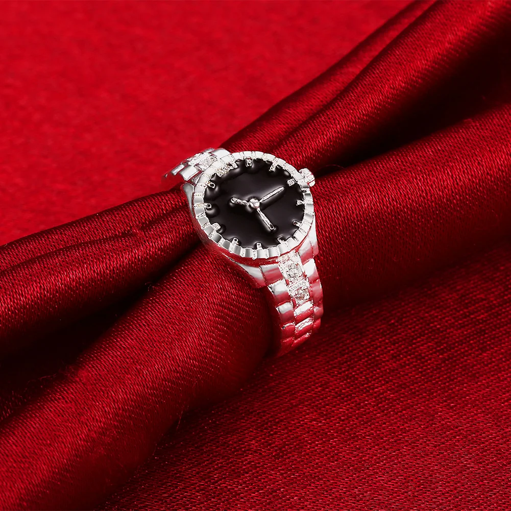 새로운 핫 패션 925 스털링 실버 고급 크리스탈 블랙 - Fine Jewelry Watches Women 리뷰 및 가격