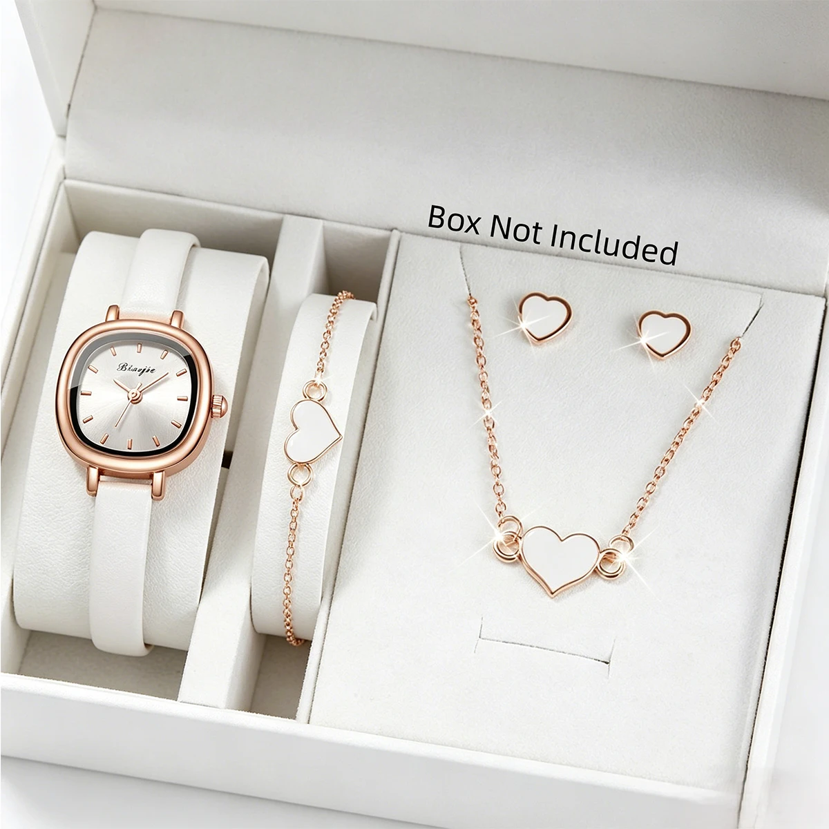 5PCS 패션 스퀘어 다이얼 여성 쿼츠 시계 하트 쥬얼 - Fine Jewelry Watches Women 리뷰 및 가격