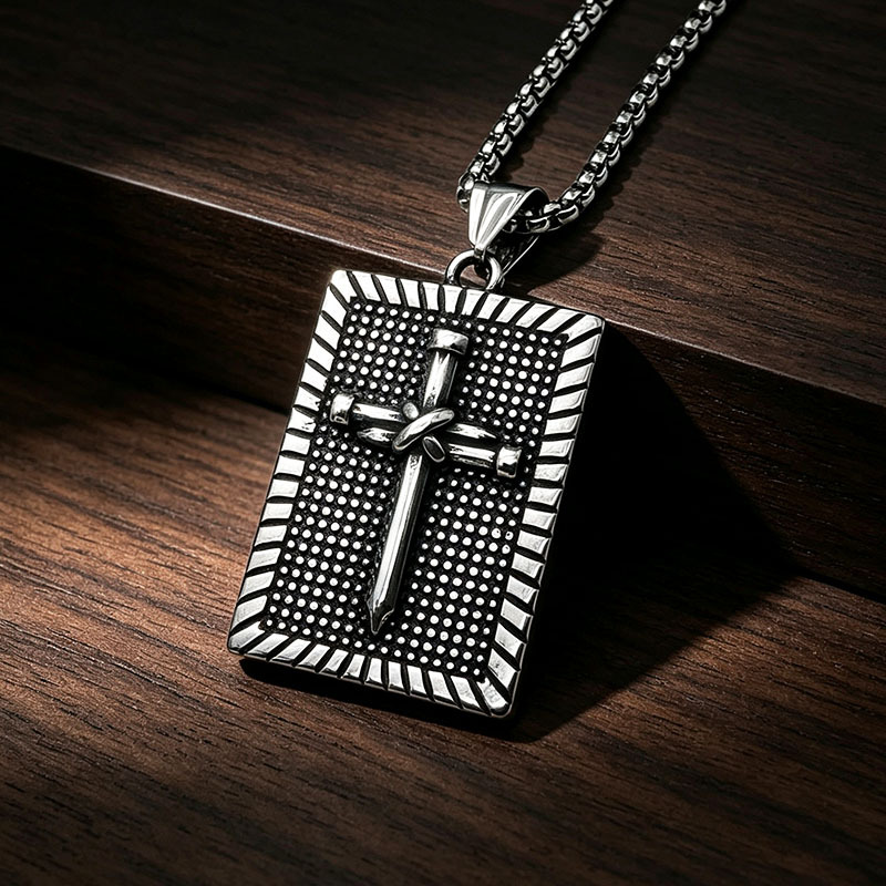 Fanshu 스테인레스 스틸 빈티지 도그 태그 네일 크 - Mens Dog Tag Necklace 리뷰 및 가격