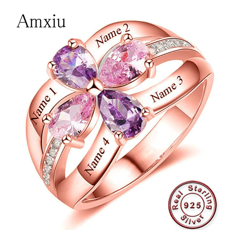 Amxiu birthstones와 대형 결혼 반지 이름 - Birthstone Ring Set 리뷰 및 가격
