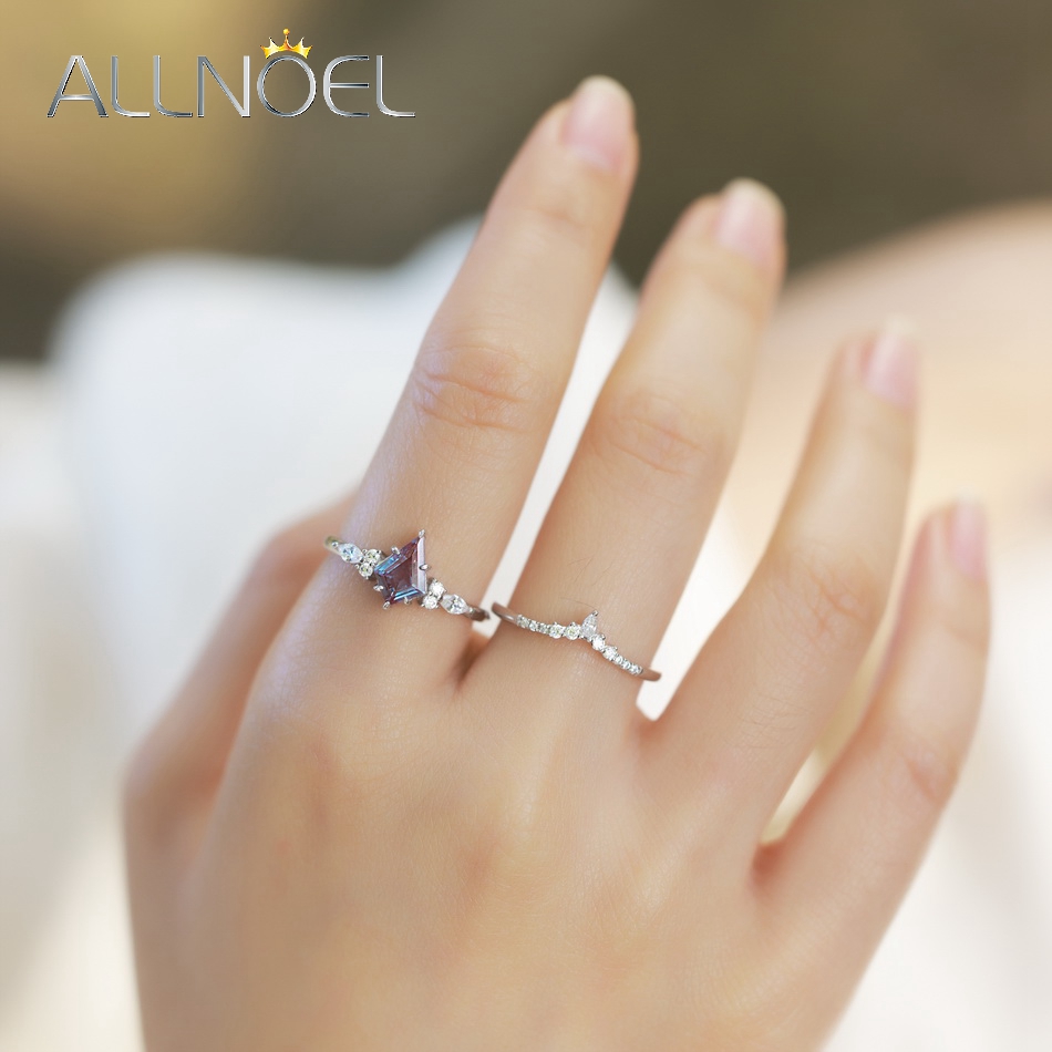 ALLNOEL 연 컷 알렉산드라이트 925 실버 반지, - Birthstone Ring Set 리뷰 및 가격