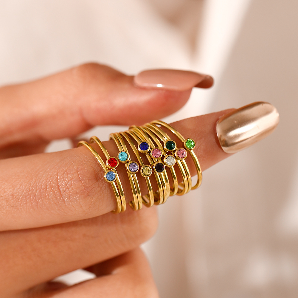 스테인레스 스틸 탄생석 반지 여성을위한 오스트리아의 원 - Birthstone Ring Set 리뷰 및 가격