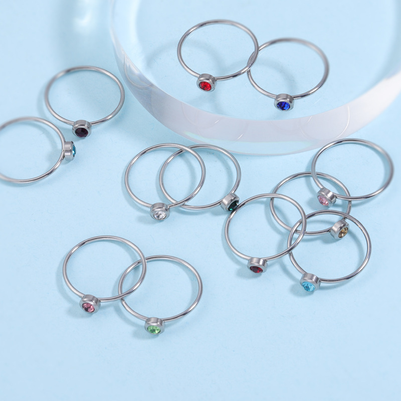 스테인레스 스틸 탄생석 반지 여성을위한 오스트리아의 원 - Birthstone Ring Set 리뷰 및 가격