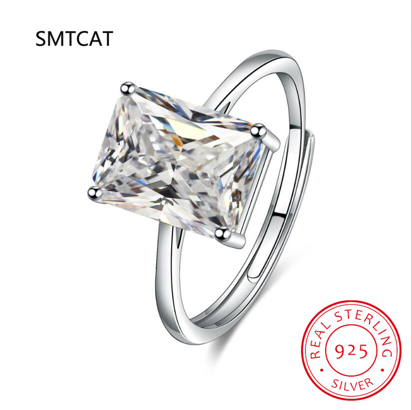 에메랄드 컷 천연 시트린 925 스털링 실버 기하학적  - Birthstone Ring Set 리뷰 및 가격