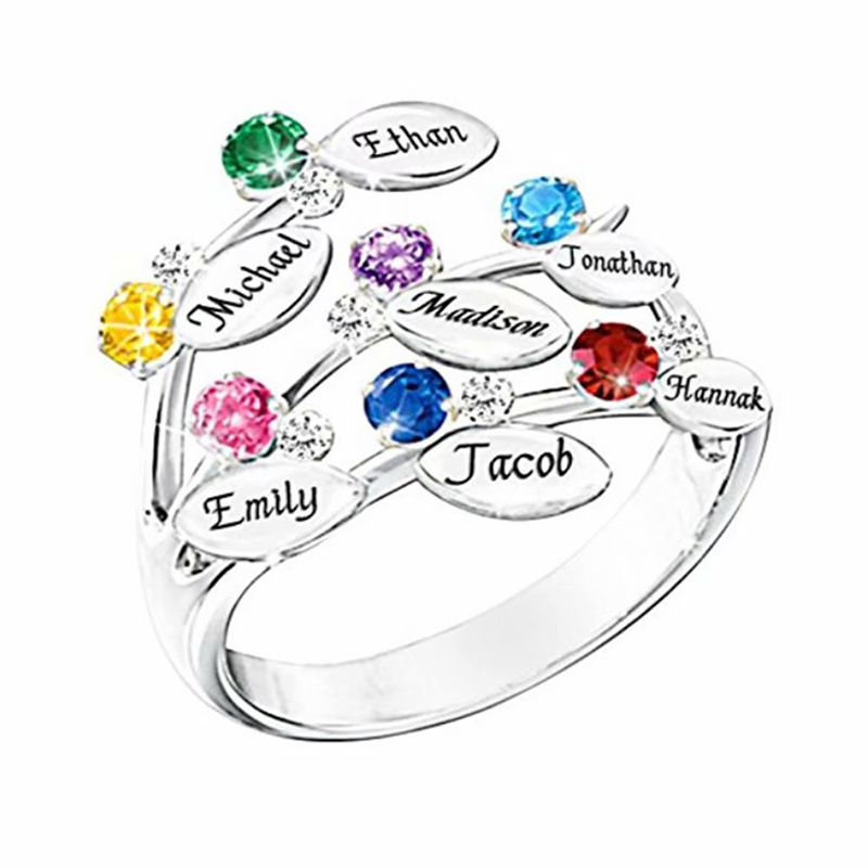 Amxiu 사용자 정의 100% 925 스털링 실버 반 - Birthstone Ring Set 리뷰 및 가격