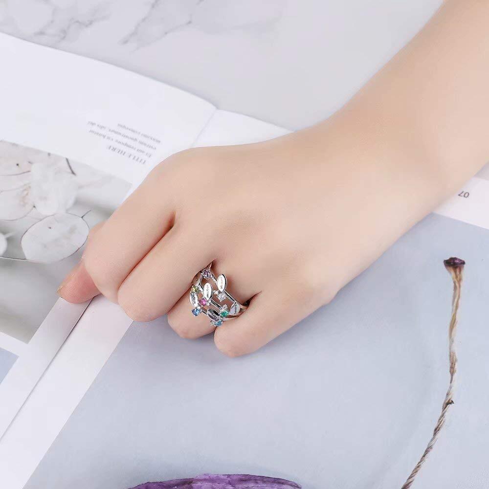 Amxiu 사용자 정의 100% 925 스털링 실버 반 - Birthstone Ring Set 리뷰 및 가격