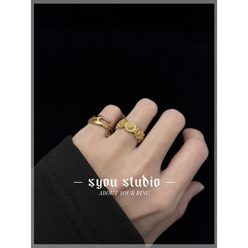 레트로 해바라기 커플링, 맞춤형 반지, 틈새 디자인,  - Titanium Steel Ring 리뷰 및 가격