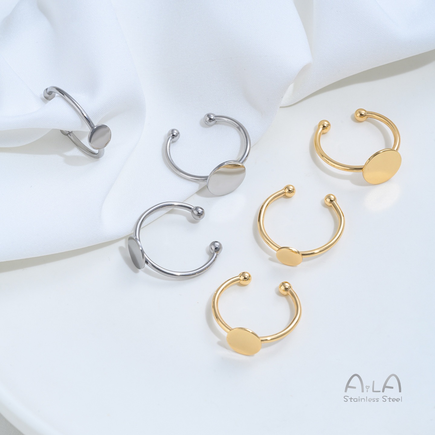 변색없는 티타늄 스틸 플랫 링 밴드 조절 가능한 오픈  - Titanium Steel Ring 리뷰 및 가격