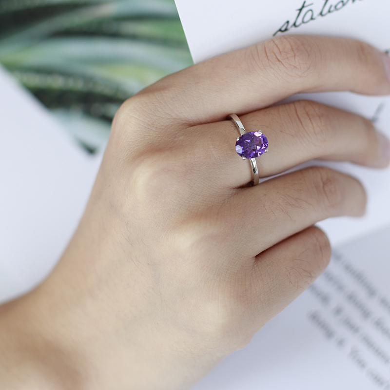 보석 발레 천연 자수정 탄생석 반지, 925 스털링 실 - Birthstone Ring Set 리뷰 및 가격