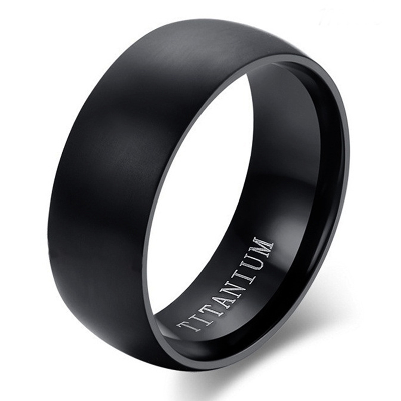 남성용 클래식 8mm 블랙 무광 티타늄 반지 패션 웨딩 - Titanium Steel Ring 리뷰 및 가격