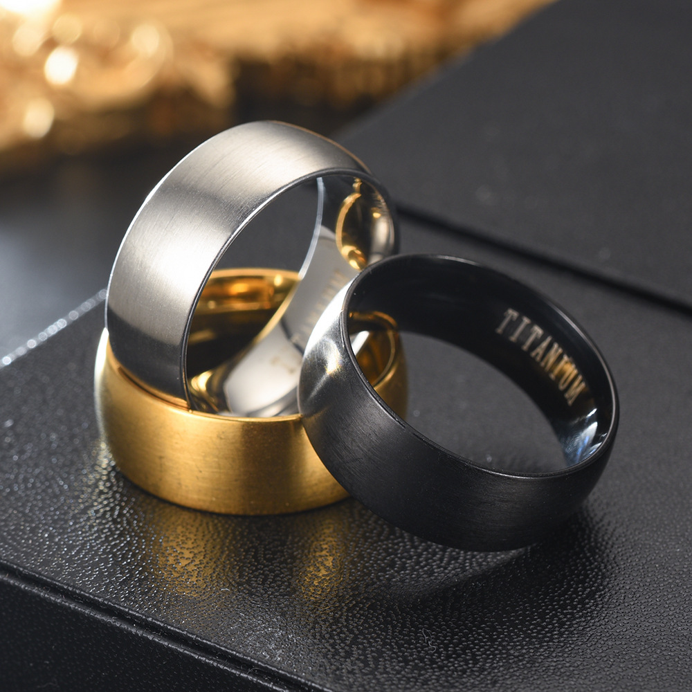남성용 클래식 8mm 블랙 무광 티타늄 반지 패션 웨딩 - Titanium Steel Ring 리뷰 및 가격