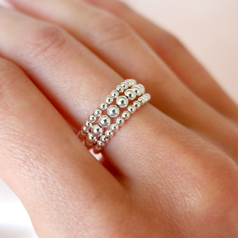 크리스탈 링 쌓을 수 있는 비드 보호 탄생석 체인 링 - Birthstone Ring Set 리뷰 및 가격