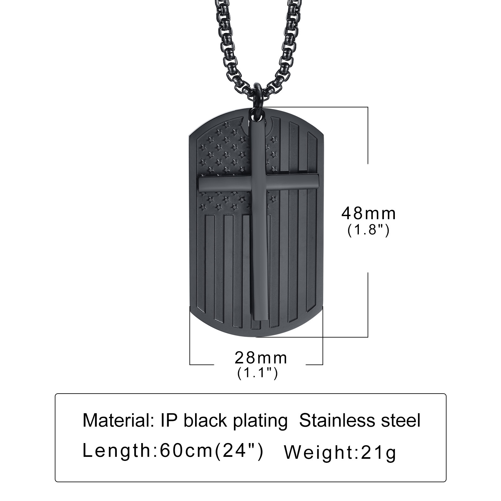 남성용 블랙 크로스 목걸이, 방수 스테인레스 스틸 미국 - Mens Dog Tag Necklace 리뷰 및 가격