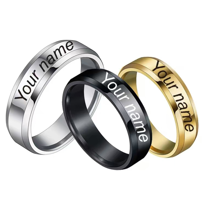 남녀공용 커스텀 반지, 당신의 이름이 새겨진 로고, 텍 - Titanium Steel Ring 리뷰 및 가격