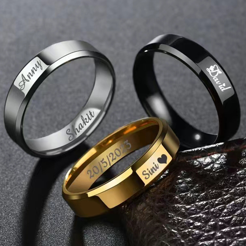 남녀공용 커스텀 반지, 당신의 이름이 새겨진 로고, 텍 - Titanium Steel Ring 리뷰 및 가격