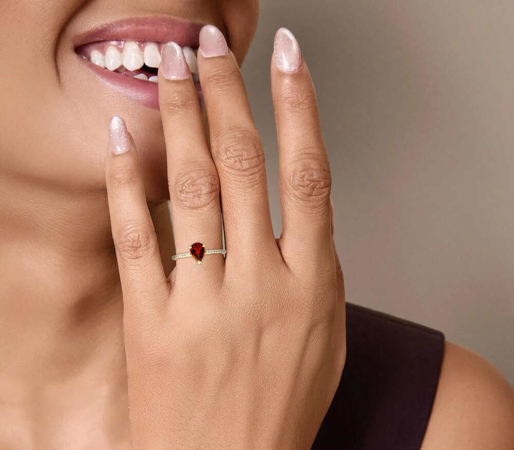 개인 맞춤 탄생석 반지 파베 세팅 지르콘 반지 눈물방울 - Birthstone Ring Set 리뷰 및 가격
