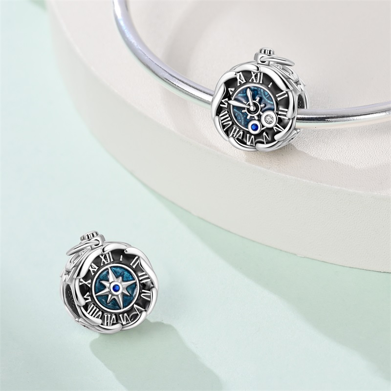 925 스털링 실버 참 비즈 CZ 지르콘 레트로 포켓  - Fine Jewelry Watches Women 리뷰 및 가격