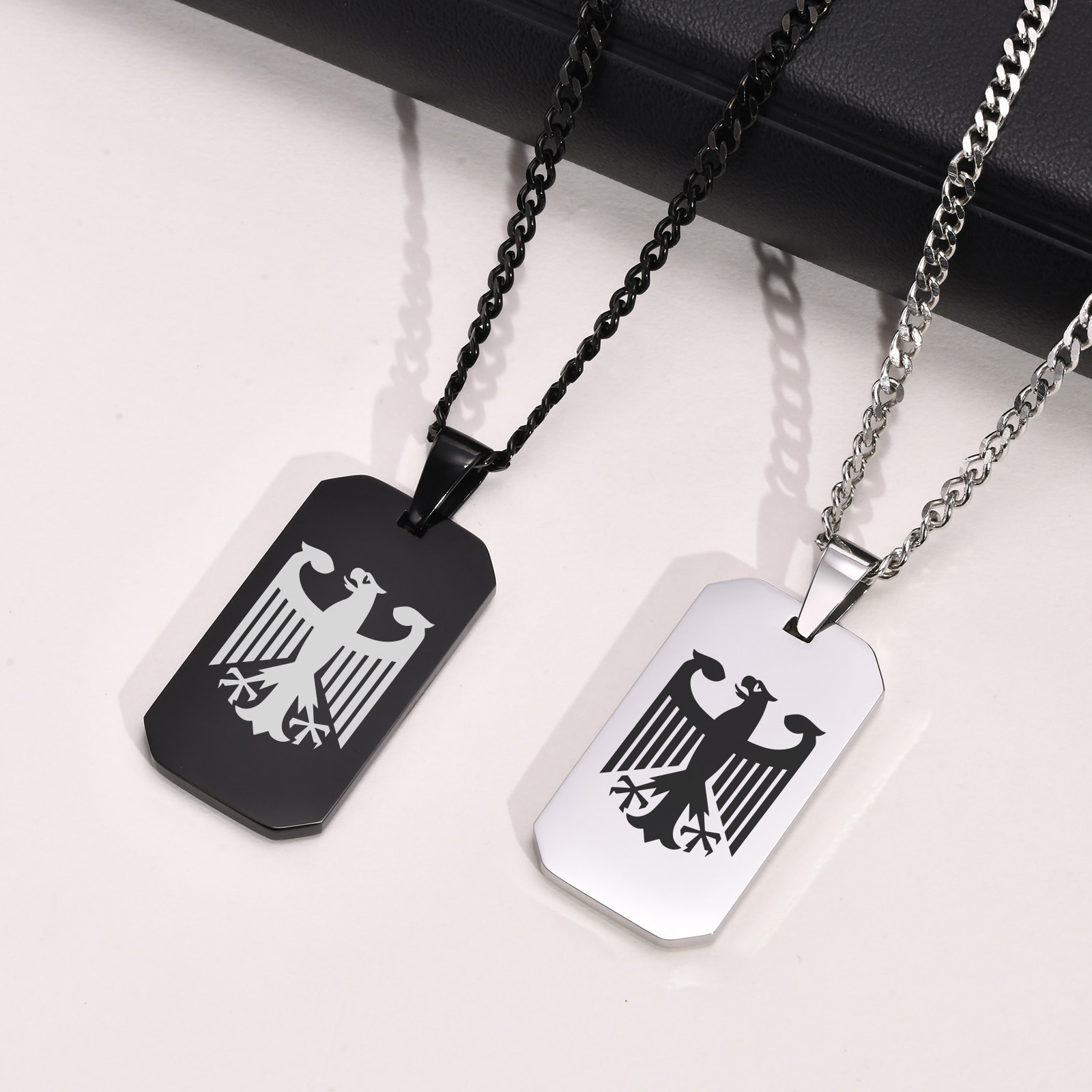 남성용 독일 독수리 사각 목걸이, 스테인레스 스틸 빅/ - Mens Dog Tag Necklace 리뷰 및 가격