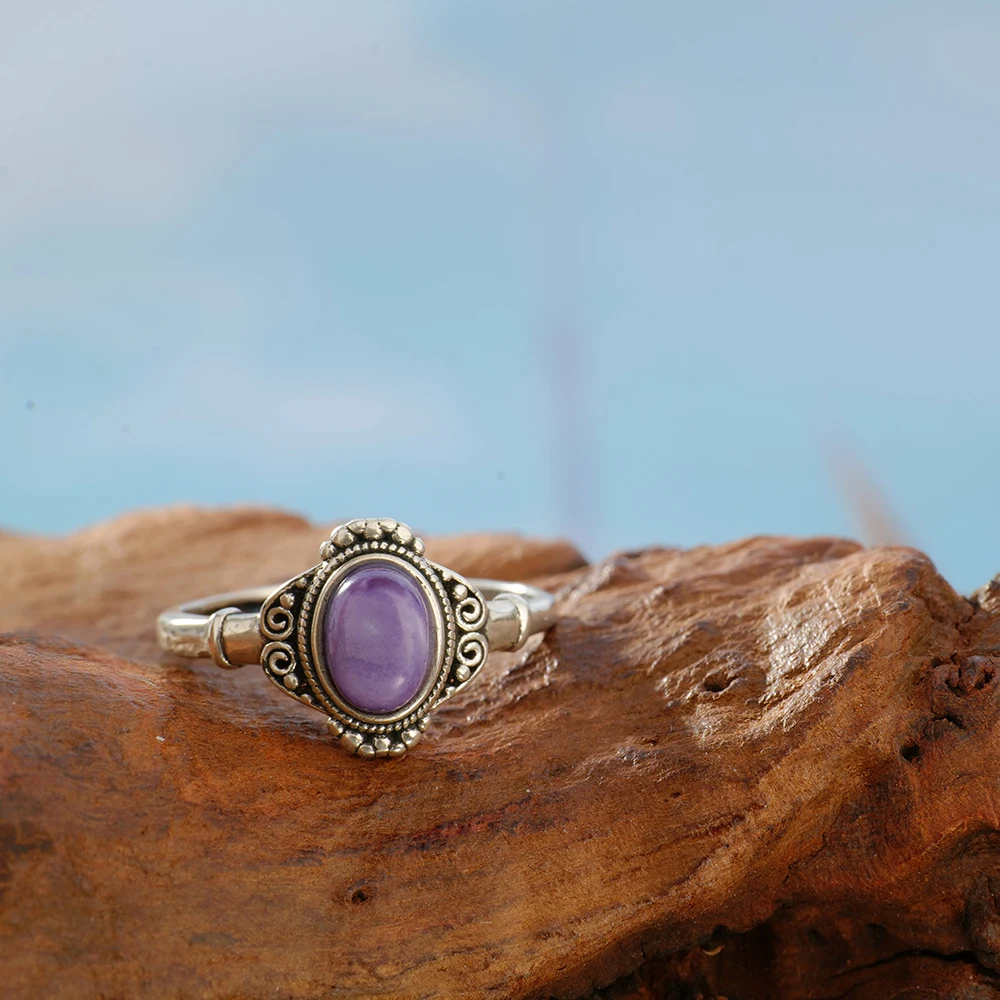 솔리드 925 실버 링 조절 가능한 플로럴 오픈 밴드  - Birthstone Ring Set 리뷰 및 가격