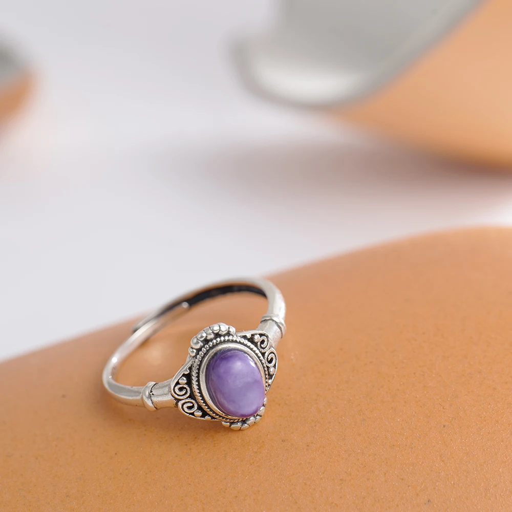 솔리드 925 실버 링 조절 가능한 플로럴 오픈 밴드  - Birthstone Ring Set 리뷰 및 가격